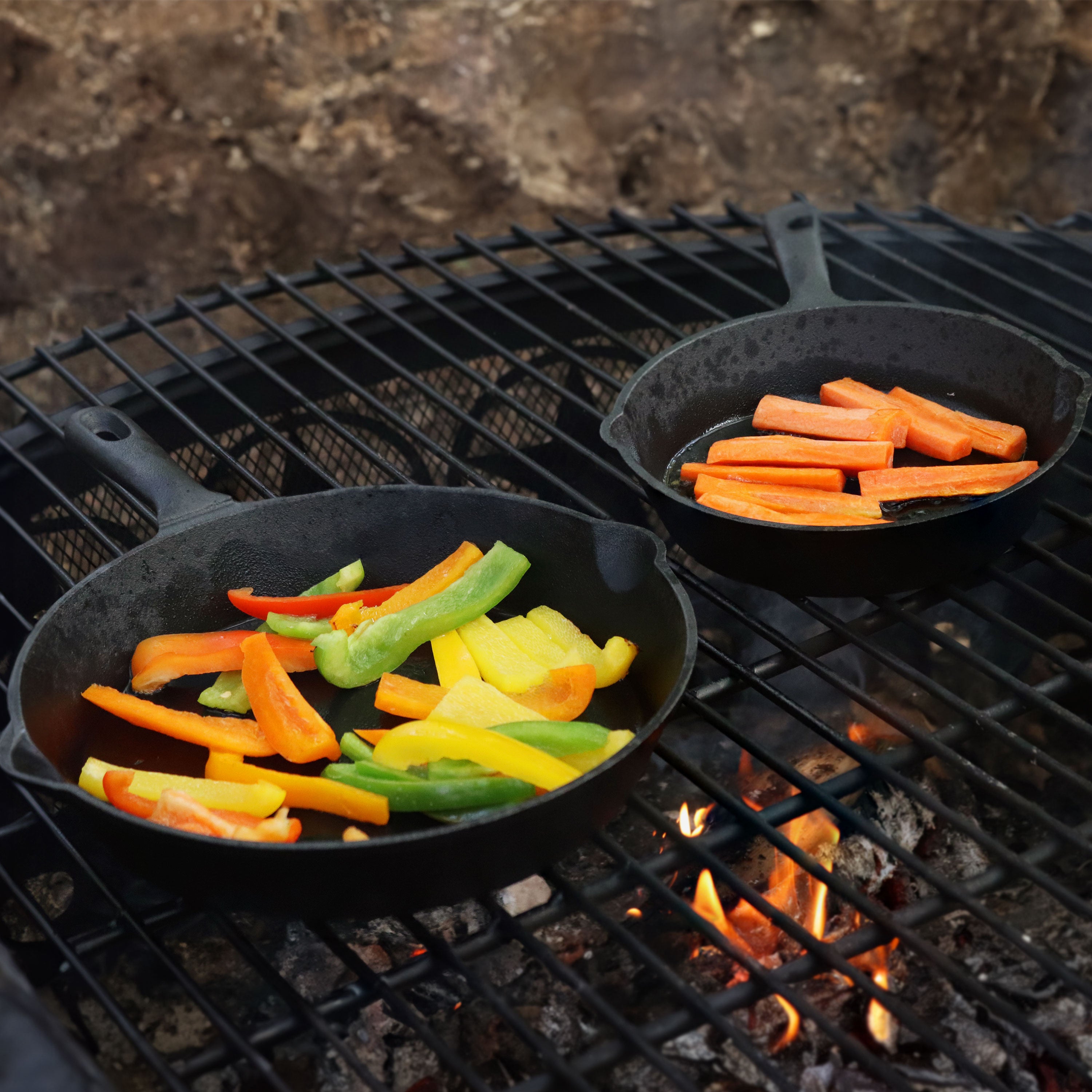 Black Cast Iron Frying Pans | Set of Three