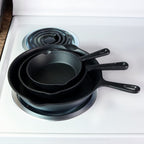 Black Cast Iron Frying Pans | Set of Three