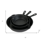 Black Cast Iron Frying Pans | Set of Three