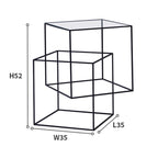 Glass double layer 3D floating side table-4