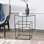 Glass double layer 3D floating side table-0