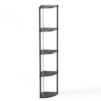 64" Corner Shelf Bookshelf with RGB LED Lights-4