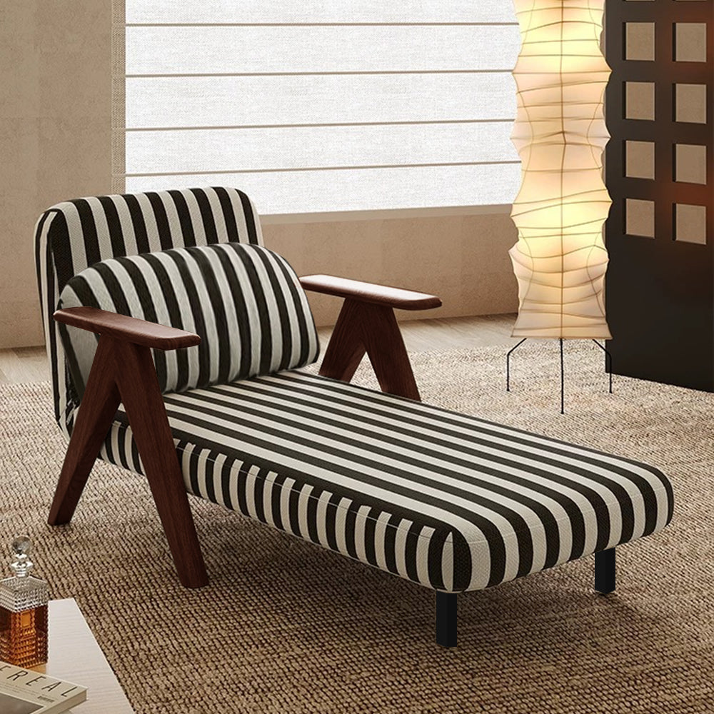 Solid Wood Lounge Chair Sleeper Sofa Bed-2