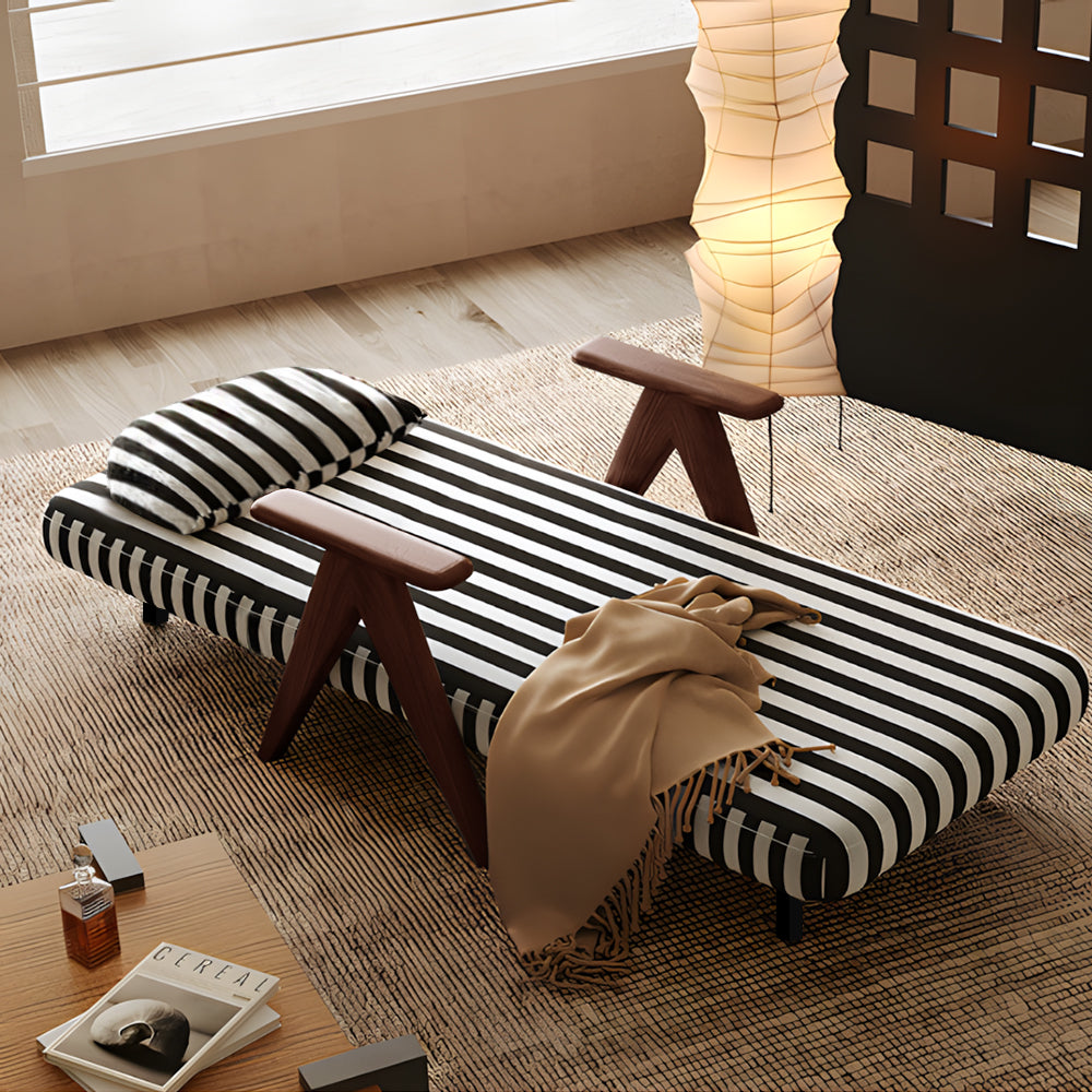 Solid Wood Lounge Chair Sleeper Sofa Bed-3