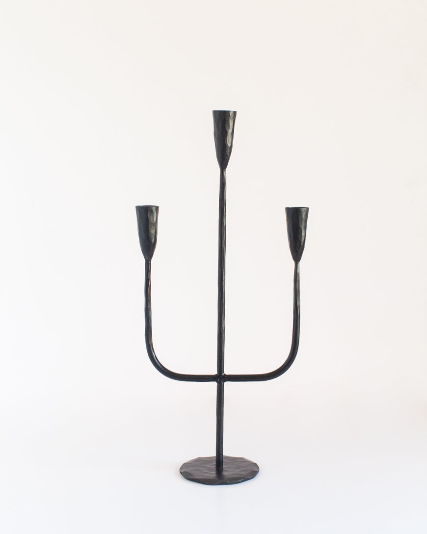 Hand-Forged Iron Candelabra