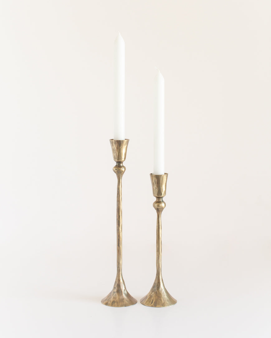 Gemini Hand-Forged Iron Candle Stands | Set of 2