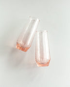 Handblown Hammered Champagne Flutes | Set of 2