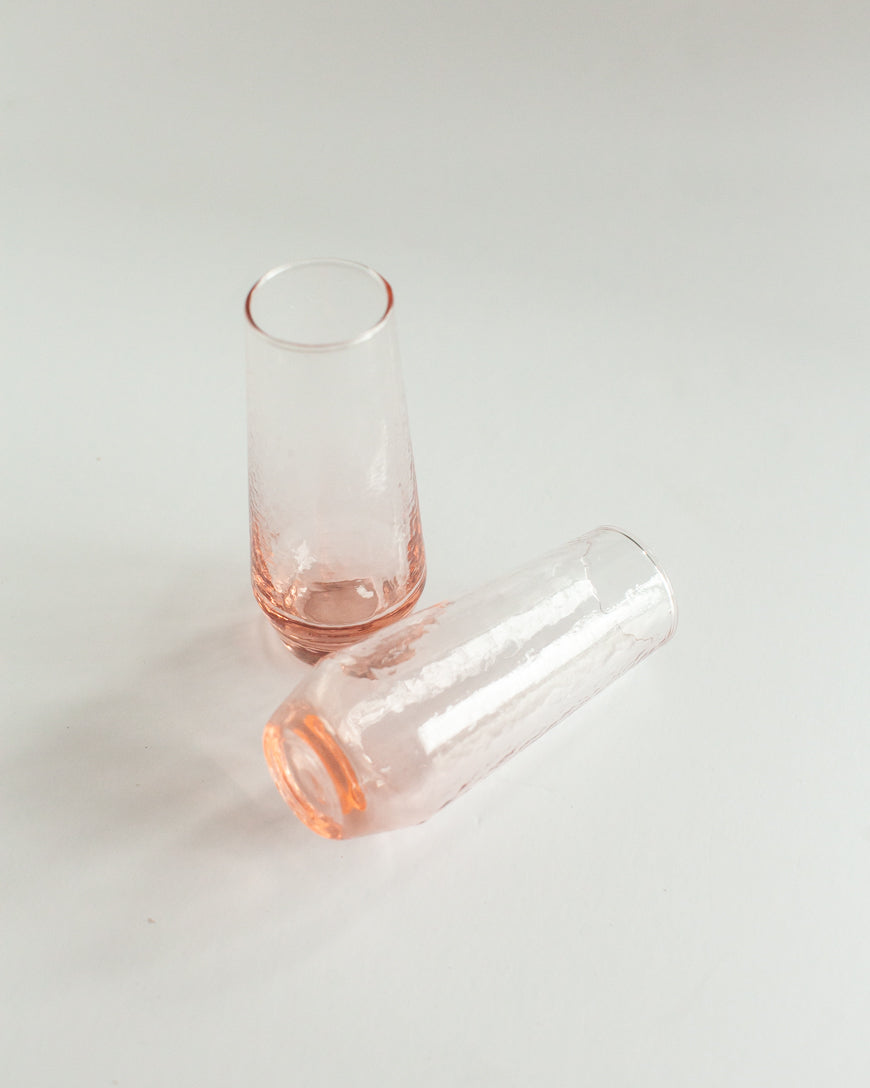 Handblown Hammered Champagne Flutes | Set of 2