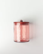 Handblown Hammered Glass Canisters with Wood Lid