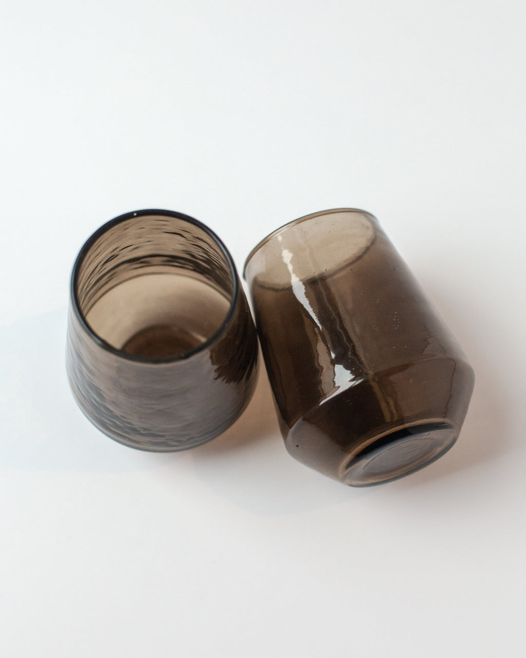 Handblown Hammered Glass Stemless Tumblers | Set of 2