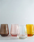 Handblown Hammered Glass Stemless Tumblers | Set of 2
