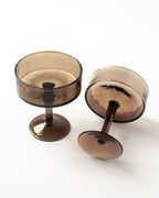 Handblown Hammered Coupe Cocktail Glass Pair