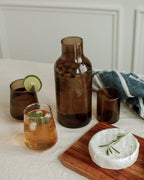 Handblown Glass Carafe with a Unique Hammered Texture