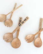 Hand-Crafted Thin Woven Mango Wood Salad Servers