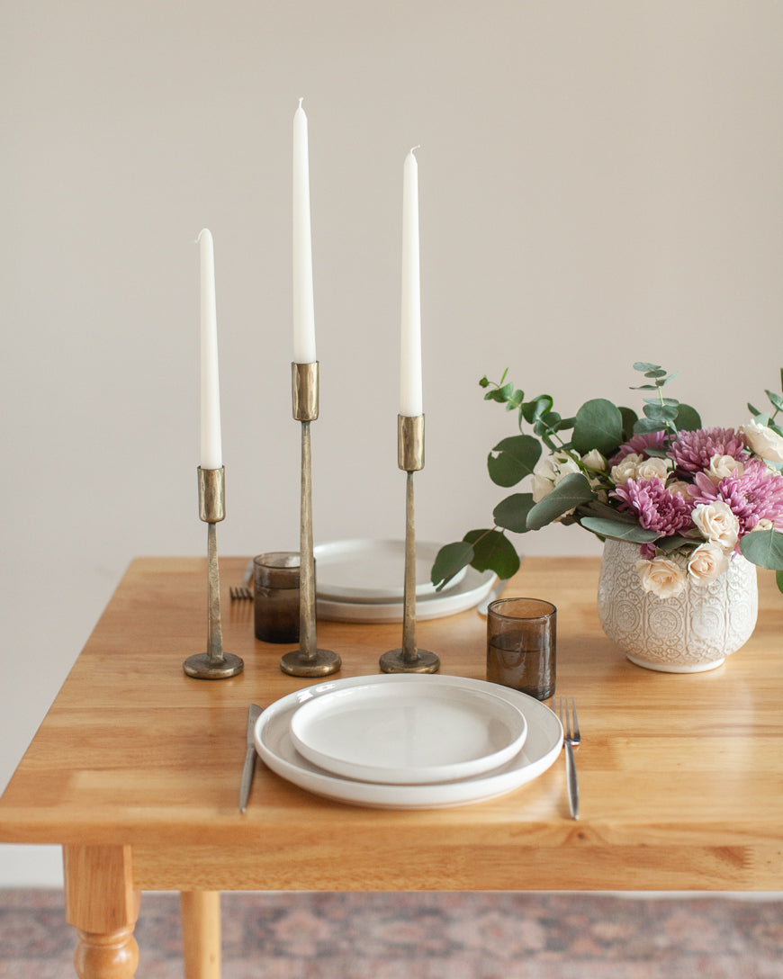 Dante Hand-Forged Iron Candle Stands | Set of 3