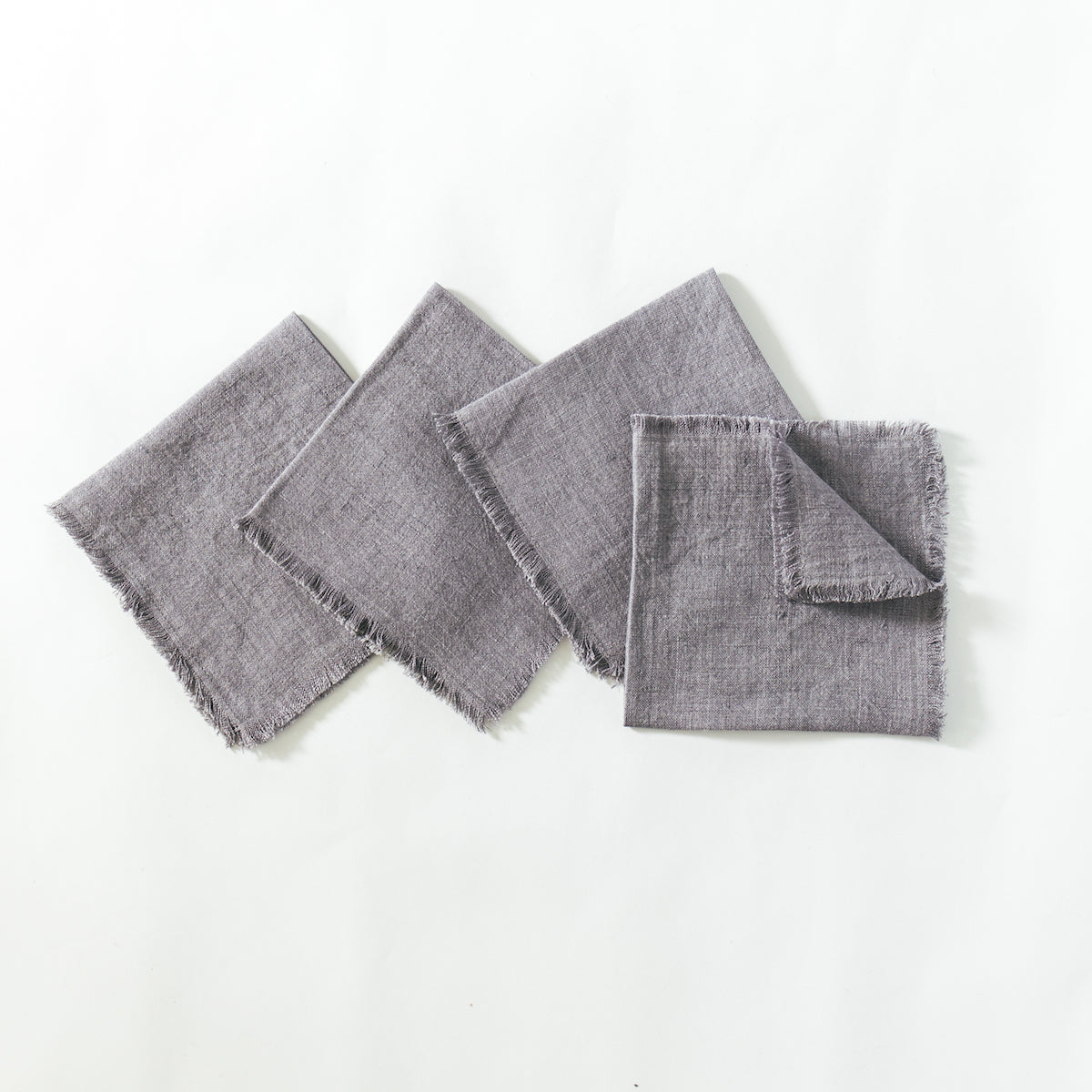Hand-Woven Stone Washed Linen Cocktail Napkin