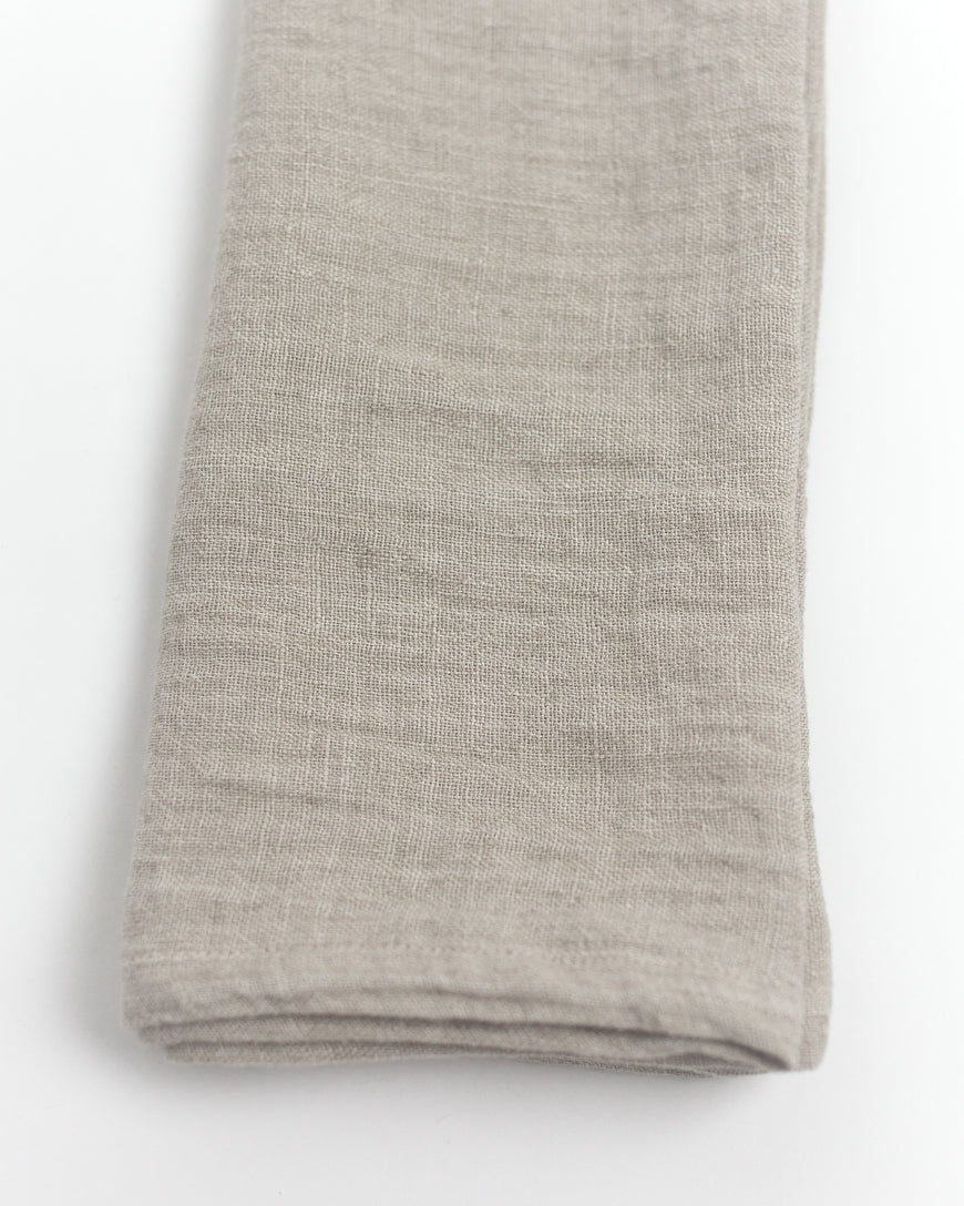 Hand-Woven Stone Washed Linen Hemmed Dinner Napkins