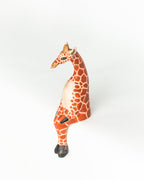 Artisan Hand-Carved Giraffe Wooden Shelf Sitter