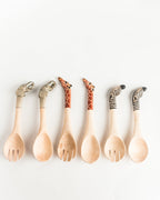 Giraffe Motif Handcrafted Salad Servers