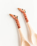 Giraffe Motif Handcrafted Salad Servers