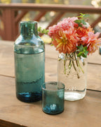 Handblown Glass Carafe with a Unique Hammered Texture