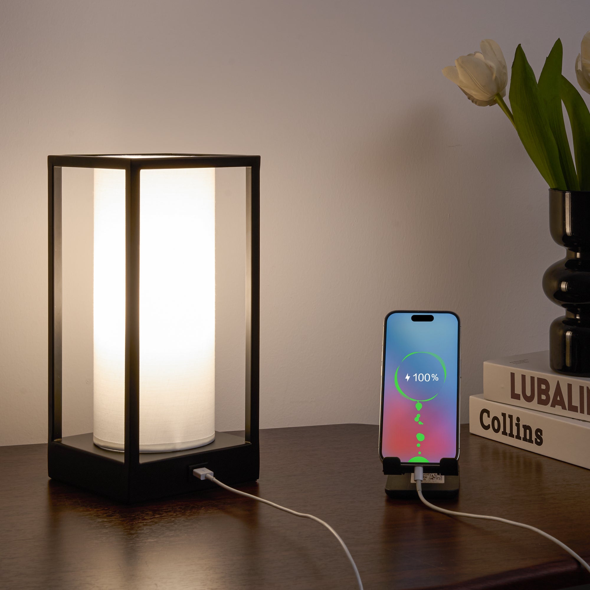 Hokkaido Table Lamp with Wireless Phone Charger