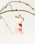 Hand-Crafted 'Rosé All Day' Felt Mouse Ornament