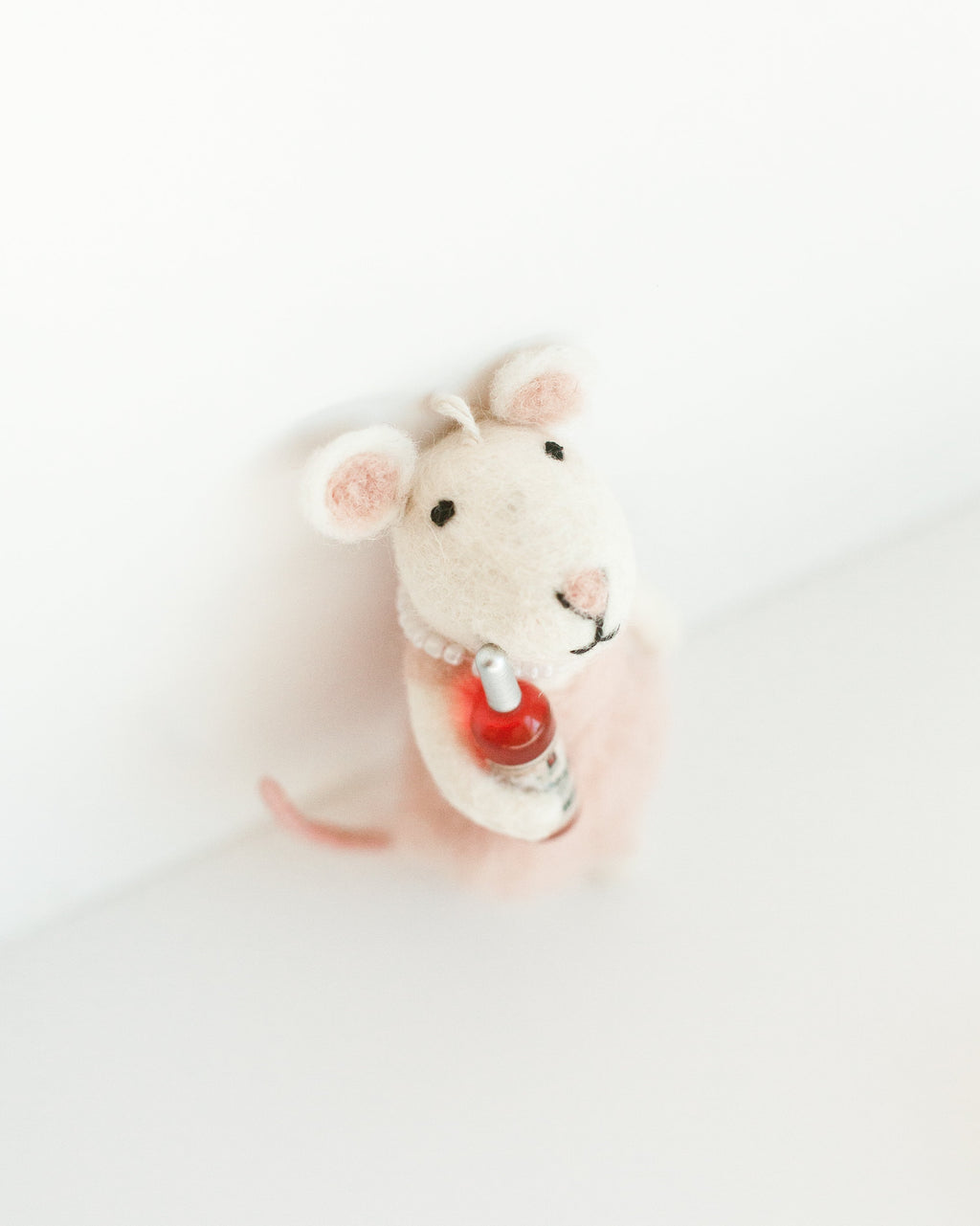 Hand-Crafted 'Rosé All Day' Felt Mouse Ornament
