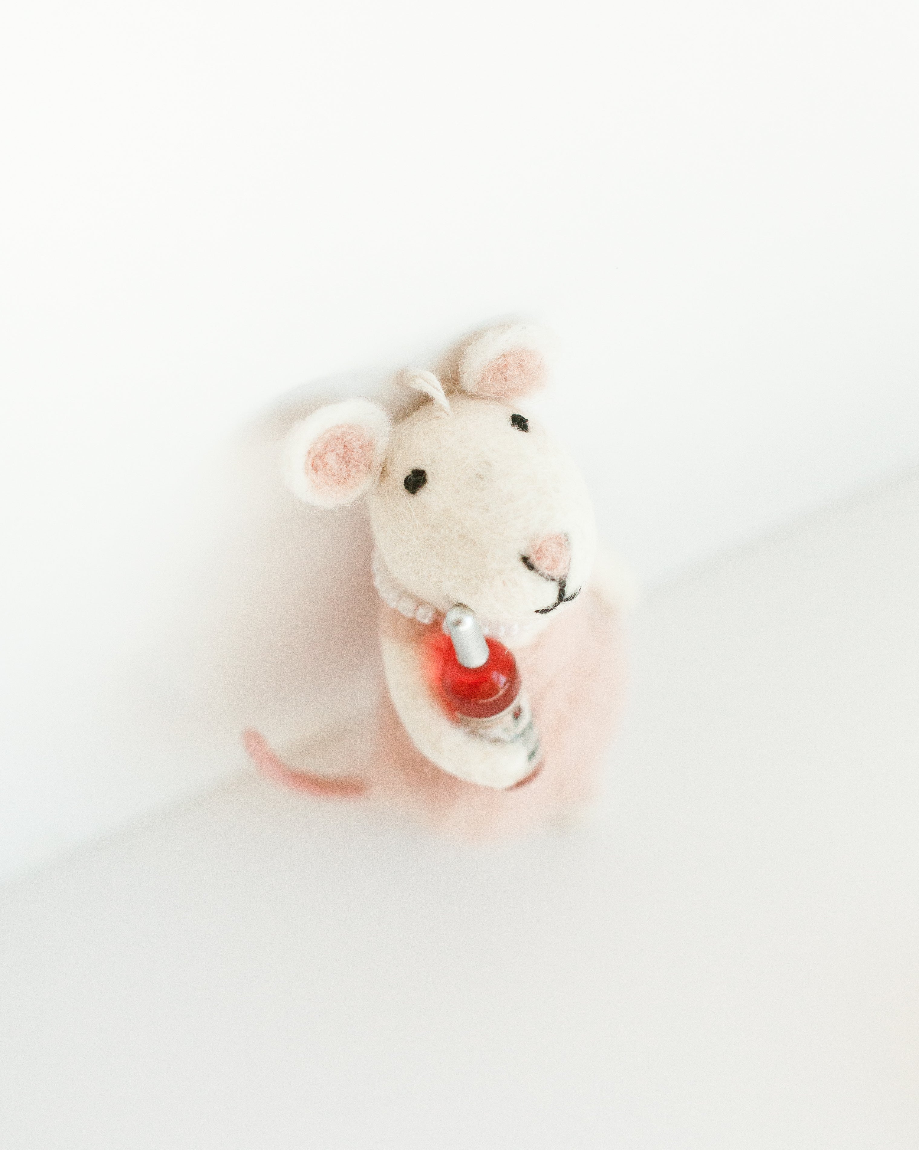 Hand-Crafted 'Rosé All Day' Felt Mouse Ornament