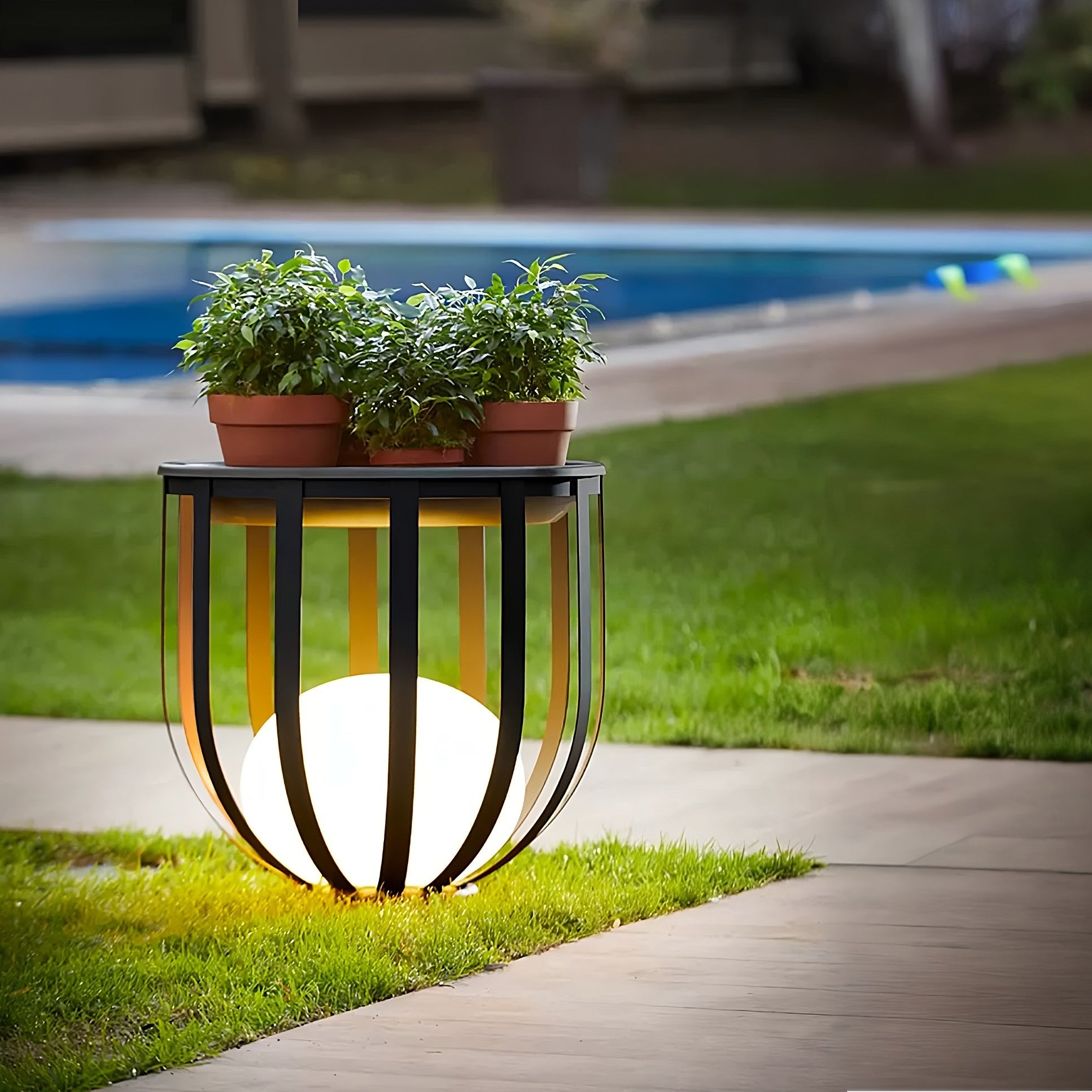 Solar Powered LED Outdoor Plant Stand – Garden & Patio Decorative Lighted Display