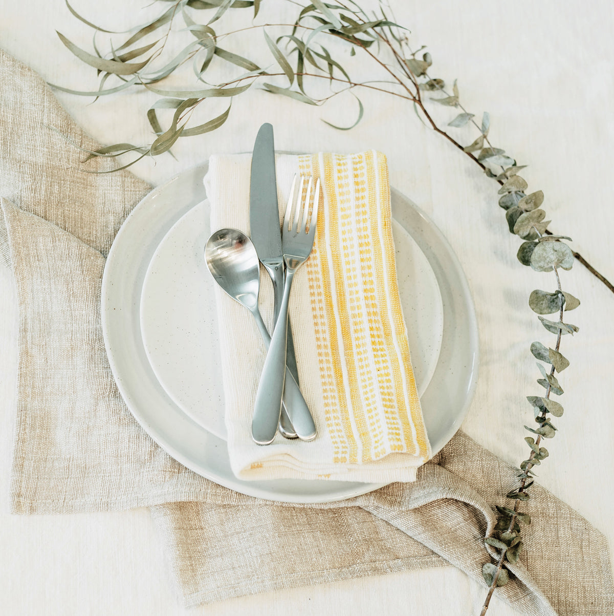 Hand Spun & Woven Aden Cotton Dinner Napkin