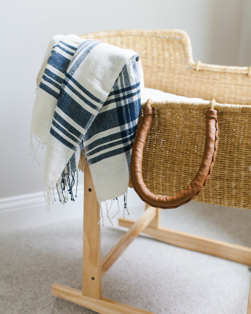 Hand-Woven Cabin Hatch Cotton Throw Blanket