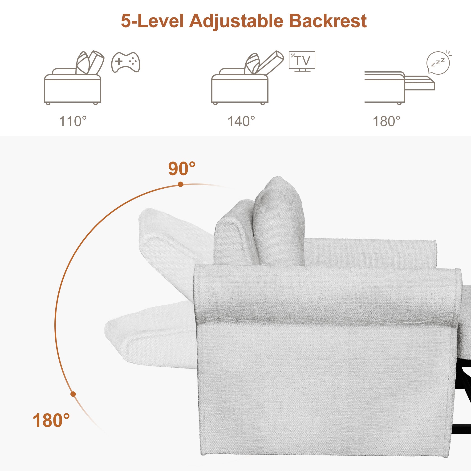 3-in-1 Adjustable Pull-Out Sleeper Chair Sofa