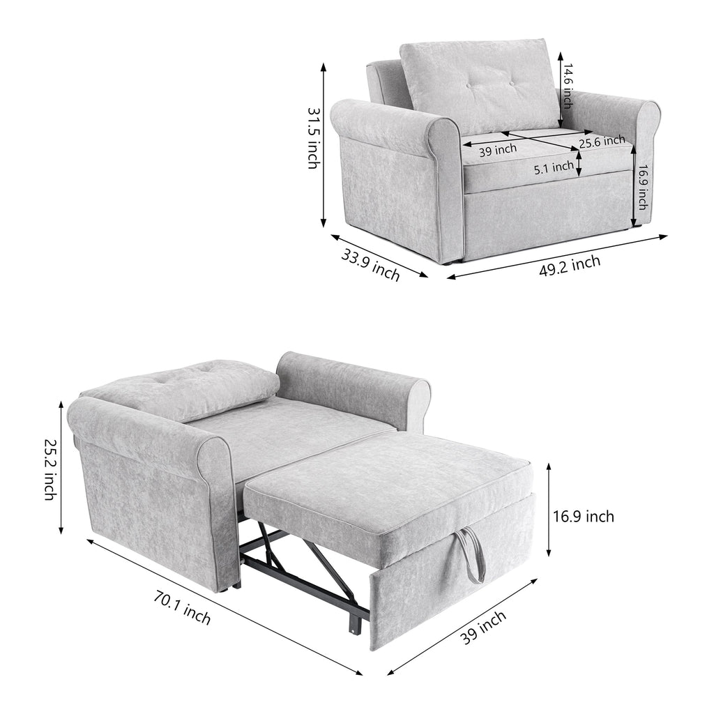 3-in-1 Adjustable Pull-Out Sleeper Chair Sofa