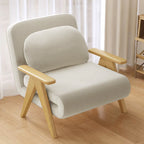 Solid Wood Lounge Chair Sleeper Sofa Bed-5