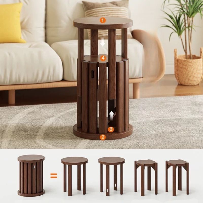 4-in-1  Solid Wood Stool Side Table-0