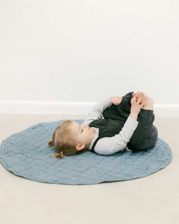 Hand-woven Stone Washed Linen Quilted Play Mat