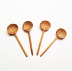 Hand-Carved Olive Wood Coffee Spoon Set