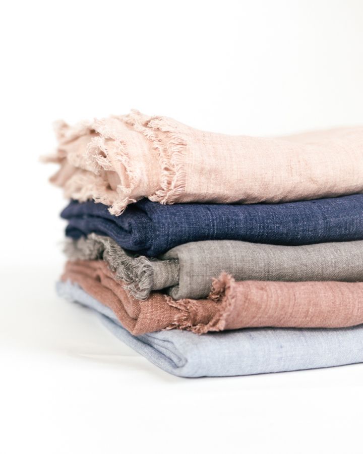 Handmade Stone Washed Signature Linen Throw Blanket