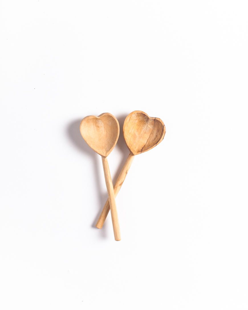 Hearts of Olive – Handcrafted Teaspoon Duo