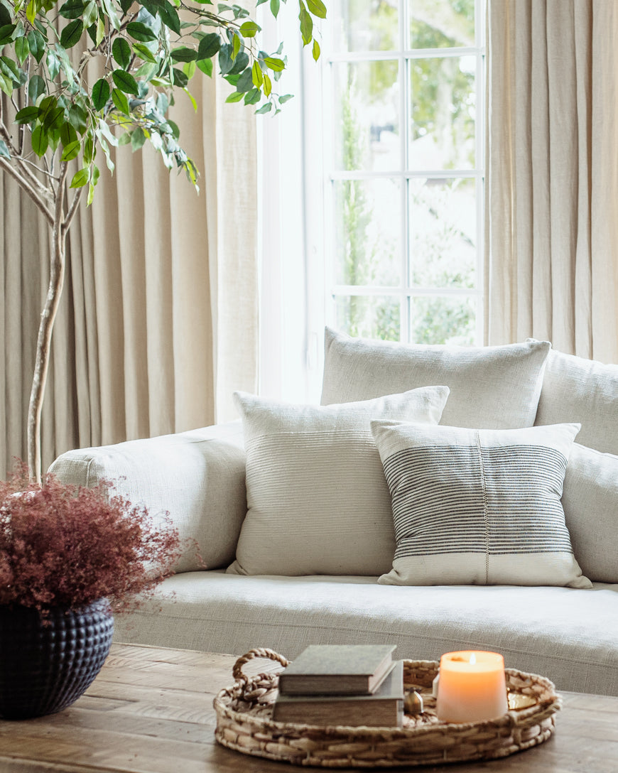 Handmade 18" Riviera Hand-Stitch Throw Pillow