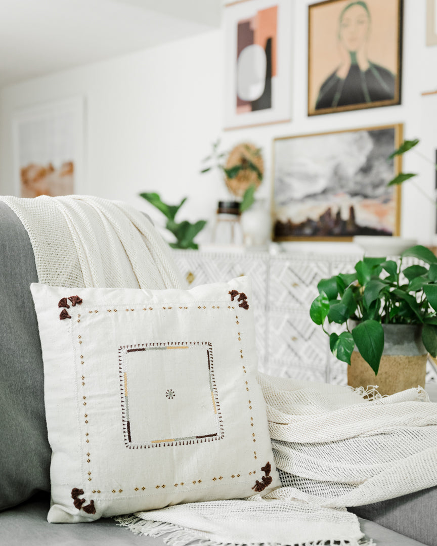 Handmade 16" Abira Throw Pillow
