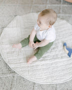 Hand-woven Stone Washed Linen Quilted Play Mat