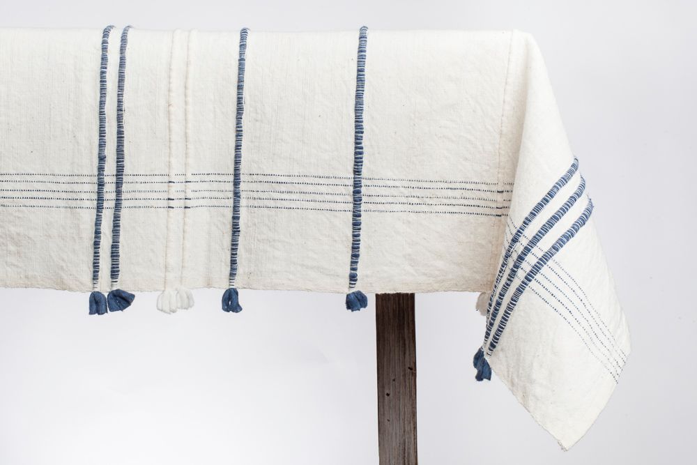 Handwoven Ribbons Cotton Tablecloth