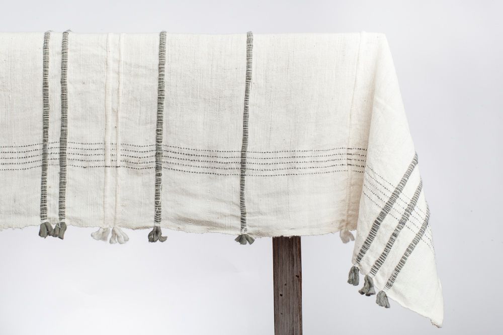 Handwoven Ribbons Cotton Tablecloth
