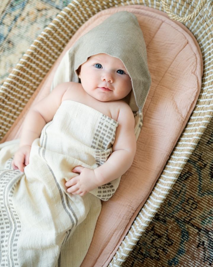 Handwoven Aden Hooded Cotton Baby Towel