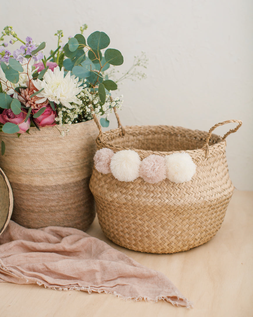 Hand-Woven Sweet Pea Belly Baskets
