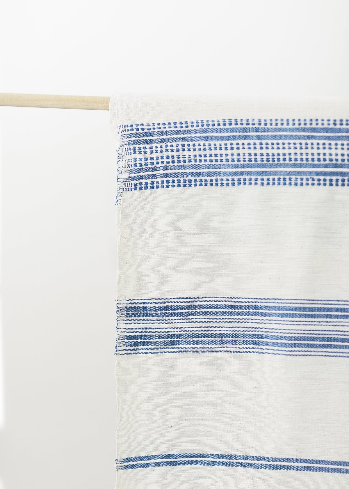 Aden Fabric Yardage - Natural with Blue-1